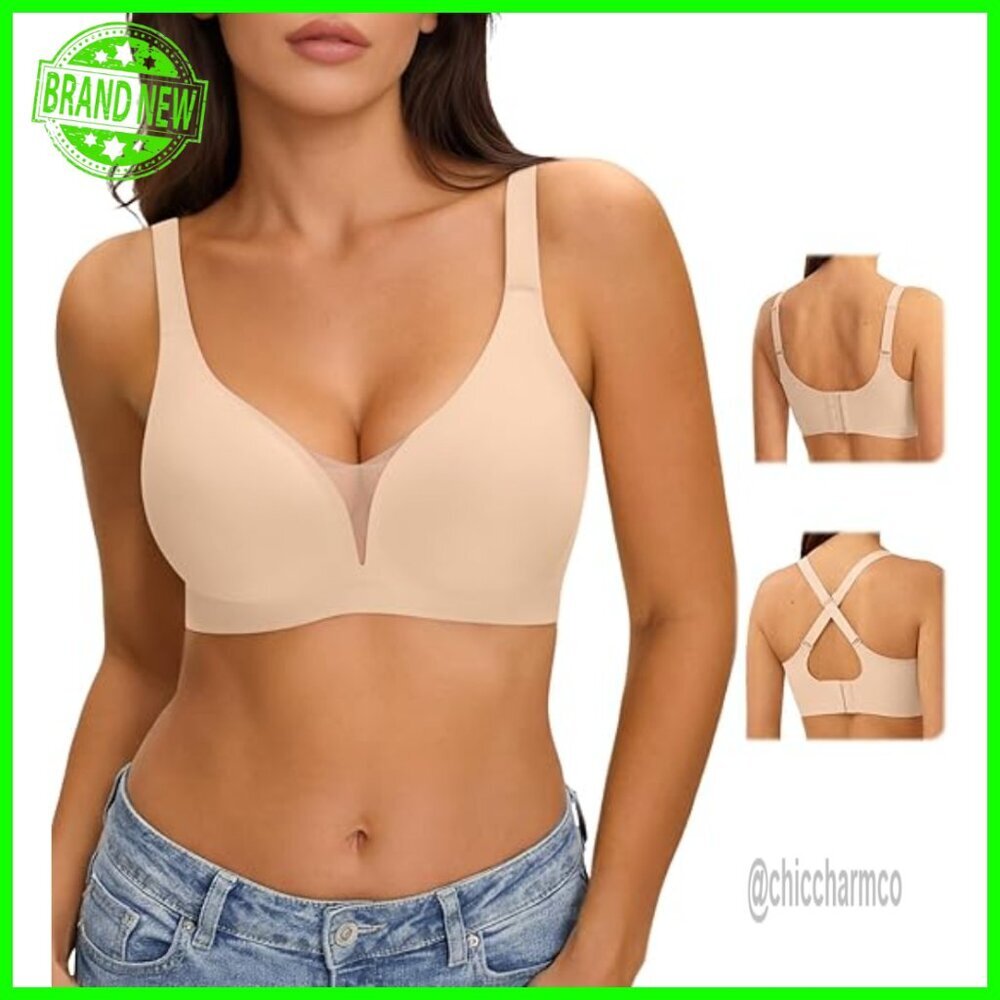 Wireless Push Up Bra Seamless Tshirt Bra Convertible Straps Supportive